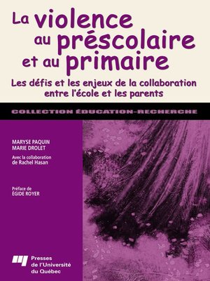 cover image of La violence au préscolaire et au primaire